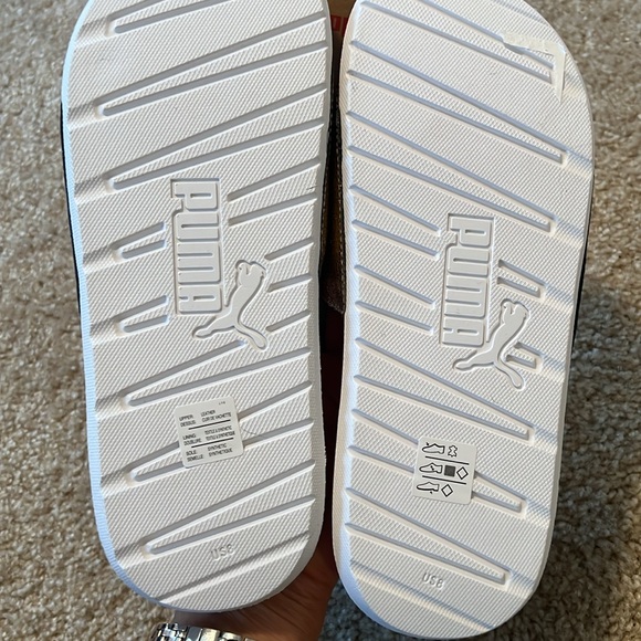 Puma Cool Cat 2.0 metallic shine slide sandal gold white size 8 shoe - Picture 5 of 7